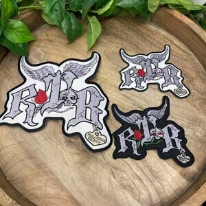 RTB Real Tough Babe Patches Biker Babe Coat Iron On Bling Eyes Display Pieces